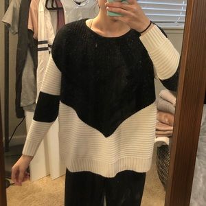 Black and white knit sweater